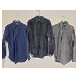 Three vintage Pendleton wool and cotton button