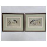 2 framed vintage prints of Colt pistols