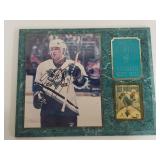 Signed Paul Kariya hockey memorabilia plaque