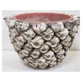 Seashell and ceramic planter pot