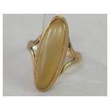 Art Deco 10k gold and moonstone ring