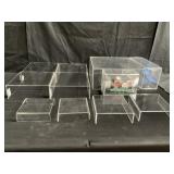 Acrylic display case and stands box lot