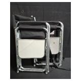 Pair of metal folding chairs