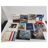 Group of combat aircraft books and Life magazines