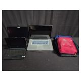 Group of laptops, HP, Apple