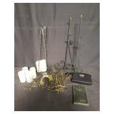 Group of iron brackets and candle holders