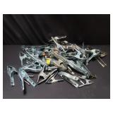 Group of metal clamps