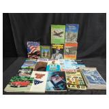 Collection of vintage military and car books