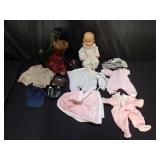 Group of dolls and clothing