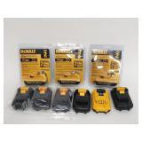 Group of Dewalt 12v batteries in Dewalt bag