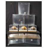 Various acrylic display cases