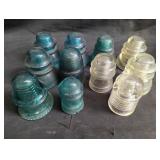 Group of vintage glass insulators