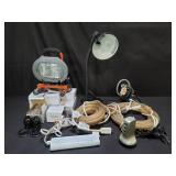 Group of lamps, pendant lamp holders, & light