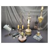 Group of vintage table lamps