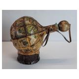 Vintage glass leather wrapped decanter with