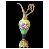 Vintage brass & ceramic pitcher