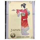 Vintage original Japan Air Lines travel poster,