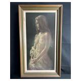 Framed Leo Jansen print on canvas nude portrait