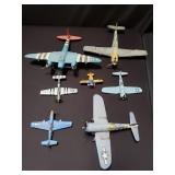 Collection of die cast and plastic model airplanes