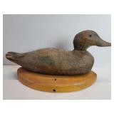 Vintage hand carved wood duck decoy