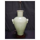 19th century celadon porcelain vase table lamp