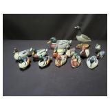 Collection of ducks wood, metal, and composite