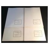 4 vintage Asian prints with folio leaf folders