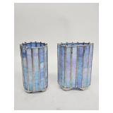 Stained glass candle holders