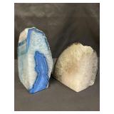 Pair of agate geode specimens