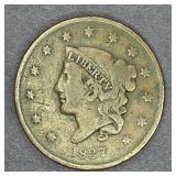 1837 Coronet Large Cent Coin