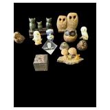 Lot of owl figurines