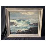 Framed signed Howard Smith seascape oil on canvas