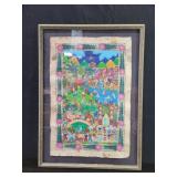 Mexican folk art painting on amate bark