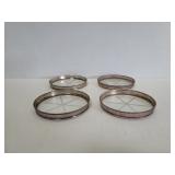 Sterling and glass coasters