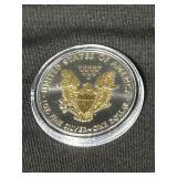 2013 gold plated 1 OZ fine silver eagle coin