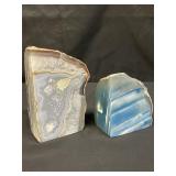 Pair agate geode specimens