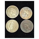 1864, 1866, 1867, and 1879 Indian Head Cent Penny