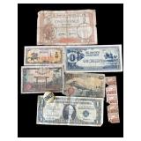 Lot of vintage foreign banknotes