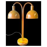 Vintage orange adjustable double-head desk lamp