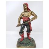 Vintage bronze clad swashbuckler sculpture