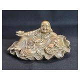 Vintage Chinese brass laughing Buddha