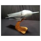 Hand painted wood model spaceship