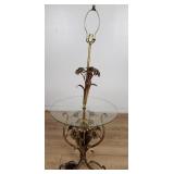 Hollywood Regency gilt floral metal floor lamp