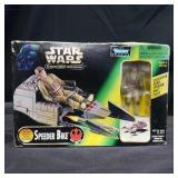Vintage 1997 Star Wars Speeder bike plus pilot