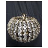 Vintage crystal and brass light fixture