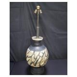 Large Mid-century pottery table lamp