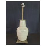 Mid century Modern ceramic and brass table lamp