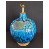 Large Mid century Modern ceramic drip glazed