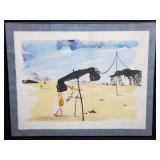 Pencil signed Salvador Dali "Melting telephone"