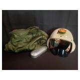 Vintage aviation helmet with military